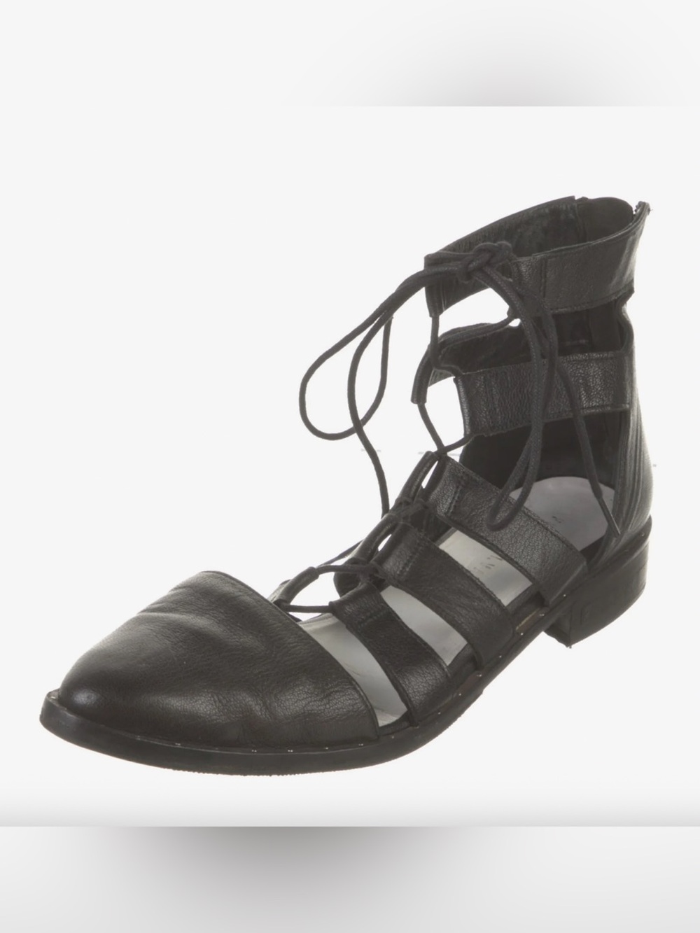 Freda Salvador Black Lace-Up Gladiator Sandals